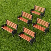 Resim 5 adet Model Park Bankosu 1:30 Mini Bahçe Süsü Miniatur Park Bankosu El Sanatları DIY Figürleri Manzara Bankosu Model Bahçe Dekoru 