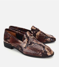 Resim Hotiç Kadın Deri Kahverengi Yılan Baskılı Klasik Loafer 01ayh323400a480 01ayh323400a480 