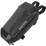 Resim Symbee Scooter Ve Elektrikli Bisiklet İçin Su Geçirmez 3l Eva Sert Kasa Ön Çanta - Telefon, Şarj Cihazı Saklama, Gece Reflektörlü Siyah Siyah 