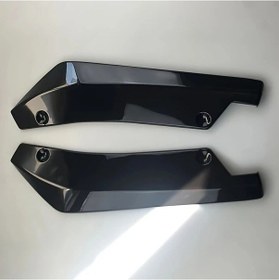 Resim Topnotch Evrensel Otomobil Arka Tampon Fiber Kaplama Spoiler Çevre Donanımı 6 Vidalı Siyah 
