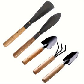 Resim 5 Adet Bahçe Küreği Aletleri Bahçe Tırmığı Mini Kürek Sarımsak Kazma Yabani Sebzeler Paslanmaz Çelik Yabani Otlar Küreği 