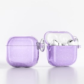 Resim GPACK Airpods 4 uyumlu Kulaklık Kılıfı Parlayan Simli Transparan Airbag 32 Mor 