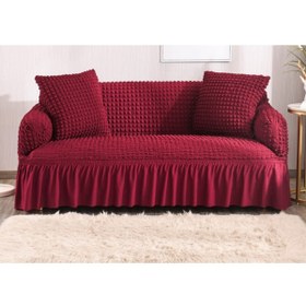 Resim Genel Markalar Bürümcük Lastikli Kanepe Örtüsü Likralı Koltuk Örtüsü Tek 3'lü/ Çekyat Örtüsü Bordo 
