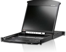 Resim ATEN-KL1508AIM Sürgülü Kasaya Sahip, 17 inç LCD Ekran, Türkçe Klavye ve Touchpad'i Bulunan 8 Port Cat 5 KVM Over the NET™ Switch - 1 lokal / 1 uzak kullanıcı erişimi 