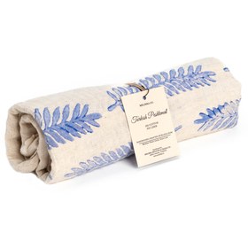 Resim Flora Peştemal, 80x175 cm, Taş Baskı - Mavi Flora 