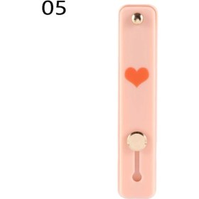 Resim GongtuShop No.5 Tarzı 1 Adet Evrensel Silikon Telefon Tutucu Parmak Yüzük Bileklik Kayışı Itme Çekme Kavrama Streç Standı Kalp Şeker Renk El Bandı Braketi (Yurt Dışından) 