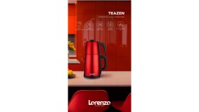 Resim Kırmızı Çelik Çay Makinesi, Hızlı ve Pratik Çay Demleme Cihazı 