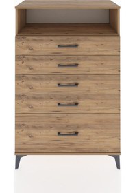 Resim Hyperion Dolap Tek Raflı 5 Çekmeceli 88x44x134 Çam-çam Çam 