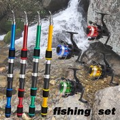 Resim Balıkçılık Çubuğu Kombin Seti, 1.8 Metre 5.91FT Teleskopik Deniz Balıkçılığı Çubuğu ile Makara ve Hattı, Başlangıç Seviyesi Balıkçılığı İçin Uygun 