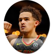 Resim Trae Young - Atlanta Hawks - Nba Bilek Destekli Mousepad Model - 1 Oval 