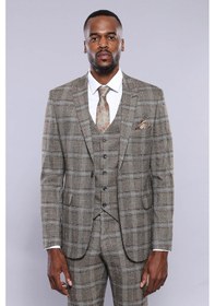 Resim Wessi Kareli Slim Fit Bej Erkek Ceket - Wessi Bej 