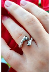 Resim Antik Gümüş Kaplama Sarılan Eller Hug Me Şekilli El Yapımı Ayarla - 502510866 Çok Renkli 