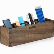 Resim WOODSAKA Reka Ayarlanabilir Dört Bölmeli Kalem Kutusu - Ceviz 