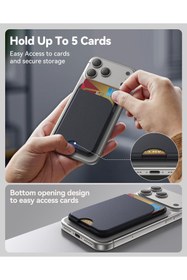 Resim Kipgsm MagSafe Kartlık Cüzdan 5 Kart Kapasiteli Manyetik Standlı Kart Tutucu (iPhone & Samsung Uyumlu) 