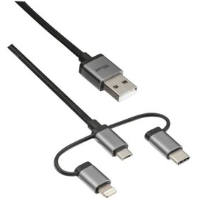 Resim Trust 22693 3'ü1 Arada Şarj ve Senkronizasyon Kablosu (Lightning-Micro USB-Type C) 