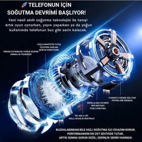 Resim Coofbe Magsafe İle Uyumlu 7000 Rpm Turbo Fan Işıklı Klipsli Buz Etkili Telefon Soğutucu Radyatör Tüm Telefonlara Uyumlu 