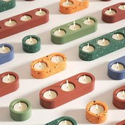 Resim 3 Adet Üç Delikli Oval Mum Tutucu Kil Silikon Kalıplar, İki Delikli Oval Depolama Mum Tutucu Alçı Kalıplar, Küçük Yuvarlak Mum Tutucu Reçine Kalıplar, DIY Aromaterapi Mum Tabanı Kalıpları, Masaüstü Dekorasyon 
