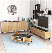 Resim Moxenmobilya Moxen Mtsk2 Mira Tvünitesi-Orta Sehpa Ve Konsol Sepet Yemek Odası 