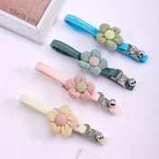 Resim 1 adet Sevimli Peluş Çiçekli Kedi Tasması Zil ile - Ayarlanabilir Naylon Çözülme Tasarımı, Küçük Kediler ve Köpekler için Rahat Uyum, Pastel Çiçek Desenleri (Yeşil, Sarı, Pembe, Mavi), Yavru Kedi Tasması 