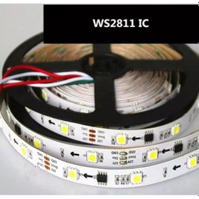 Resim Ws2811 Pixel Şerit Led 12 Volt Ip20 5m Amber Sarı 
