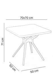 Resim Himalaya 70x70 Kafe Ve Bahçe Masası Beyaz 