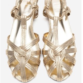 Resim Luvishoes Rosse Altın Simli Kadın Sandalet Altın 