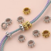Resim 120 adet/60 adet Çinko Alaşım Boncuk Kapakları, 6mm Büyük Delik Dişli Spacer Boncuklar, Noktalı Yuvarlak Spacer Pedler, DIY Takı Yapımı, Bileklikler, Kolyeler, Küpeler El Sanatları Aksesuarları 