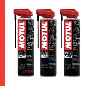 Resim Motul C3 Chain Lube Off Road Zincir Yağlama Spreyi 400 ml | 3'lü Set | 
