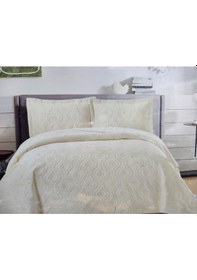 Resim Soft Tek Kişilik Yatak Örtüsü Damaks Krem Krem 