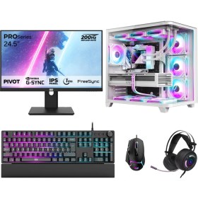 Resim Dragos DRx7755 Ryzen 7 7700 32GB DDR5 1TB NVMe 16GB RTX5060Ti 24.5 İnç 200Hz 1ms Oyuncu Hazır Sistem 