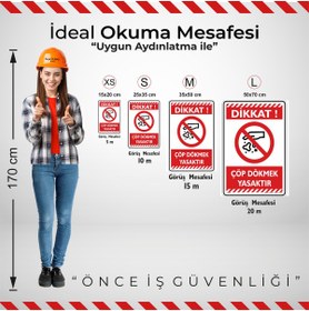 Resim isgtabelam 25x35cm/fosforlu Kompozit/Dikkat! Çöp Dökmek Yasaktır 