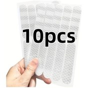 Resim Fochsia Beyaz Renk Yansıtıcı Emniyet Çıkartması Araç Motosiklet Bisiklet Kaskı İçin 