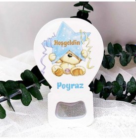 Resim Yıldız Tutan Ayıcık Yeni Doğan Bebek Buzdolabı Magnet(30 Adet) 