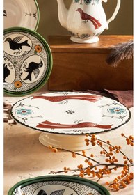 Resim Karaca Paye Selçuklu Serisi Kuşlu Ayaklı Porselen Kek Standı 32 cm 