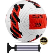 Resim Kırmızı Yeni Desenli Futbol Topu 4 Astarlı No:5 480 Gr + Pompa Hediyeli X507 Kırmızı - Beyaz 