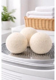 Resim Diğer Doğal Xxl Yün Kurutma Topu 3 Lü Set Çamaşır Kurutma Makinesi İçin 