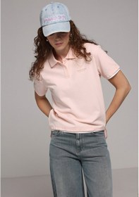 Resim Colin's Colins Regular Fit Yuvarlak Yaka Nakışlı Kadın Pembe Kısa Kol Tişört Cl1079303 Q1.v2 Plı 