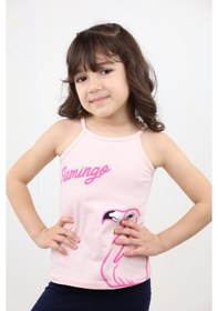 Resim Toontoy Kız Bebek Baskılı Atlet Pudra 