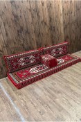 Resim Sultan Sedir Pınar - Kilim Şark Köşesi, Yer Minderi Takımı – 28 Dansit Sert Süngerli – 4 Parça – Kırmızı 