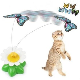 Resim Hareketli Pilli Kelebek Kedi Oyuncağı 