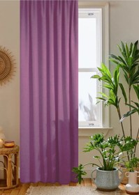 Resim Cheap's Home Lila Petek Kadife Dokulu Fon Perde 140x260 Düz Dikişli Ekstrafor Büzgü Lila 