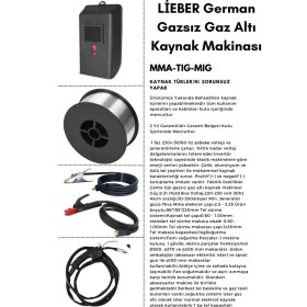 Resim Lieber German Teknoloji M300 Mig Tig Mma 3in1 300 Amper Invertör ve Gazsız Gazaltı Kaynak Makinesi 