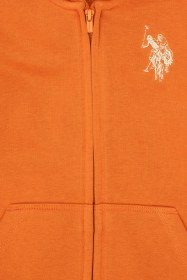 Resim U.S. Polo Assn. Erkek Çocuk Bakır Fermuarlı Kapüşonlu Sweatshirt 50316706-VR182 