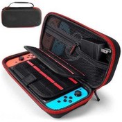 Resim Flybuy Nintendo Switch Kılıf - 10 Oyun Yuvası & Aksesuar Cebi Sert Kılıf Koruma Kırmızı 