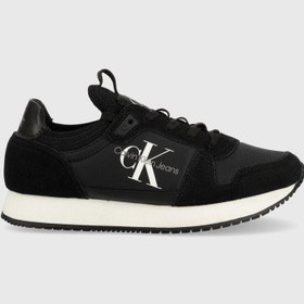 Resim Calvin Klein Runner Sock Lace Up Runner Kadın Sneaker Black 