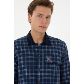 Resim U.s. Polo Assn. Erkek Indigo Gömlek Desenli 50316574-VR028 