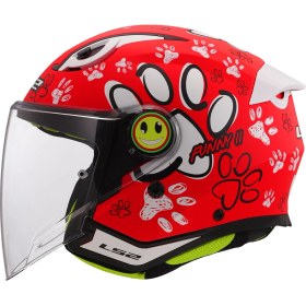 Resim LS2 FUNNY 2 PAWS ÇOCUK KASK - MAT KIRMIZI - S 
