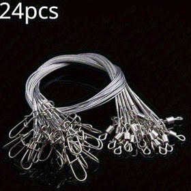 Resim 24 Adet Paslanmaz Çelik Olta Liderleri, Dayanıklı ve Dolaşmaz, Yüksek Mukavemetli Balık Teli Ekipmanı, Etki ve Şapka ile, Gümüş, Avcılık ve Balıkçılık Ekipmanları, Outdoor Spor Ekipmanları 