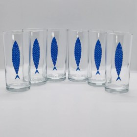 Resim The Lucid Lab A Fish / Balık Baskılı Paşabahçe Rakı Kadehi - 6 Adet 