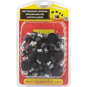 Resim Çap 25X30X13 M8X15 Elastomer Ayak ve Minifix 
